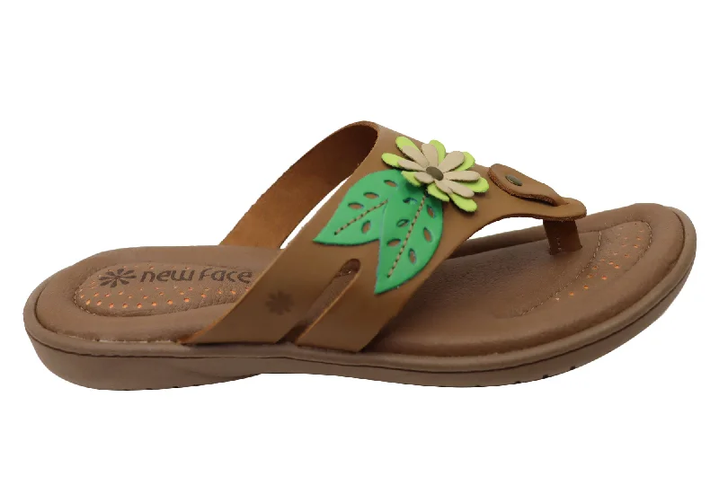 Men's sandals in a neutral color like black or brownNew Face Taylor Womens Comfort Leather Thongs Sandals Made In Brazil
