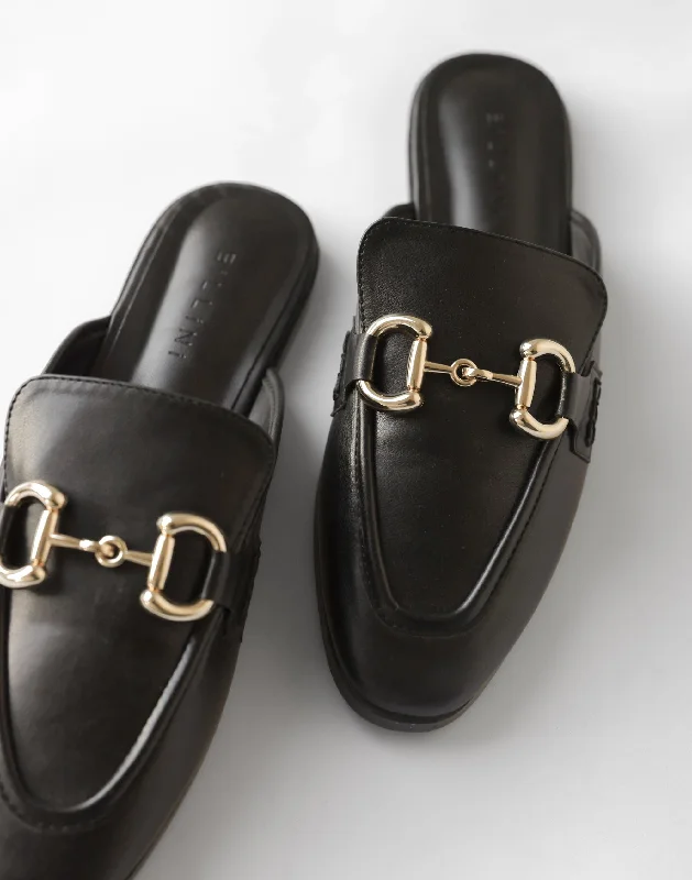 Men's leather loafers with a penny slotOlene Loafer (Black) - By Billini
