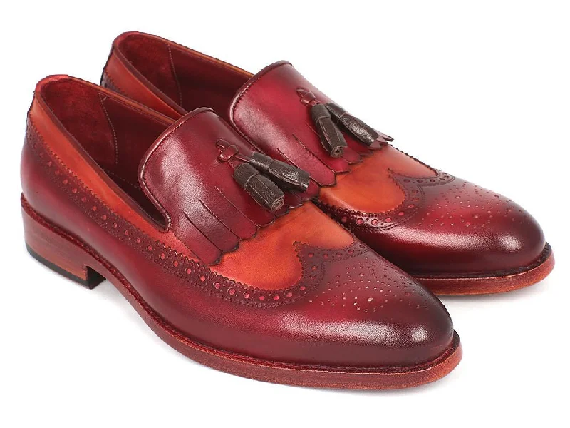 Men's loafers with a decorative bucklePaul Parkman Kiltie Tassel Loafer Tobacco & Bordeaux (ID#KT64CB)