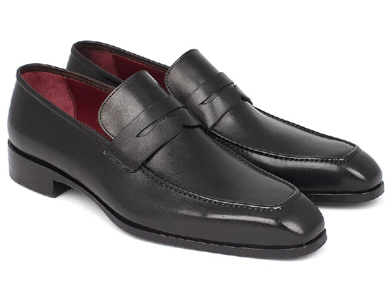 Men's loafers with a cushioned footbedPaul Parkman Men's Penny Loafer Black Calfskin (ID#10BLK29)