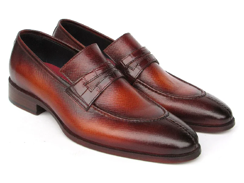 Men's loafers with a stretchy side panel for a better fitPaul Parkman Men's Split Toe Loafer Shoes Tobacco (ID#694TB25)