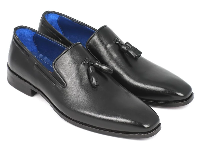 Men's loafers in a neutral color like black or brownPaul Parkman Men's Tassel Loafer Black Leather Upper & Leather Sole (ID#5141-BLK)