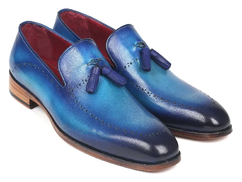 Men's loafers with a cushioned footbedPaul Parkman Men's Tassel Loafer Blue (ID#66T82-BLU)