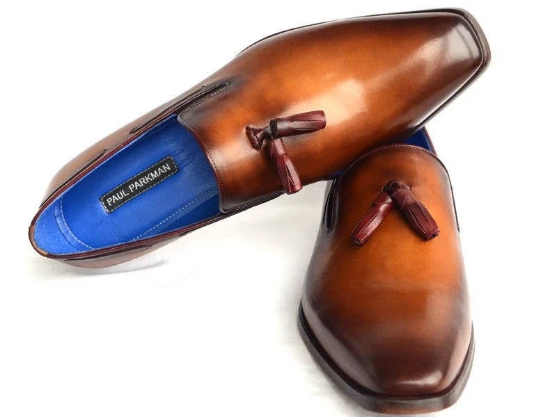 Men's loafers with a leather lining for comfortPaul Parkman Men's Tassel Loafer Walnut Leather Sole Leather Upper (ID#5141-WALNUT)