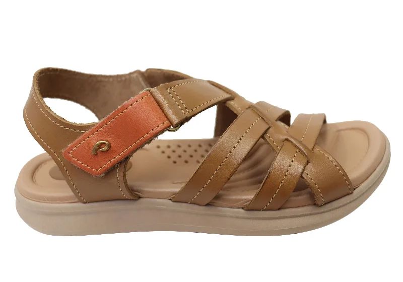 Men's sandals with a wide strap for supportPegada Gayle Womens Comfortable Leather Sandals Made In Brazil