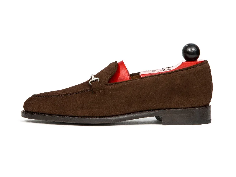 Men's loafers with a rubber sole for durabilityPike - MTO - Dark Brown Suede - TMG Last - Single Leather Sole Men's loafers with a rubber sole for durabilityPike - MTO - Dark Brown Suede - TMG Last - Single Leather Sole