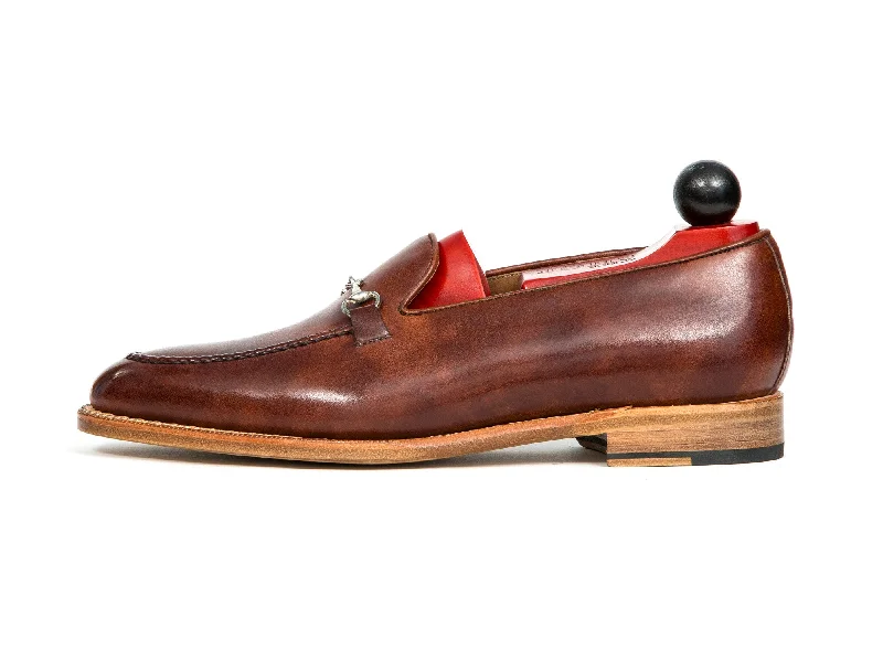 Men's loafers with a decorative bucklePike - MTO - Gold Museum Calf - TMG Last - Natural Single Leather Sole Men's loafers with a decorative bucklePike - MTO - Gold Museum Calf - TMG Last - Natural Single Leather Sole