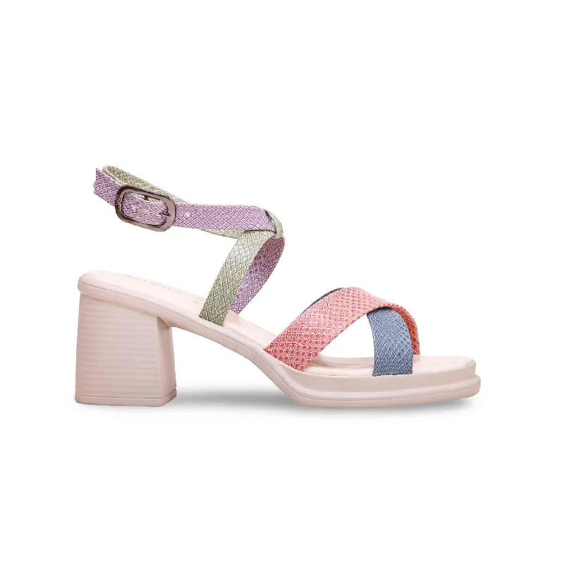 Men's sandals with a contrast stitching detailPink Formal Sandal PU0248