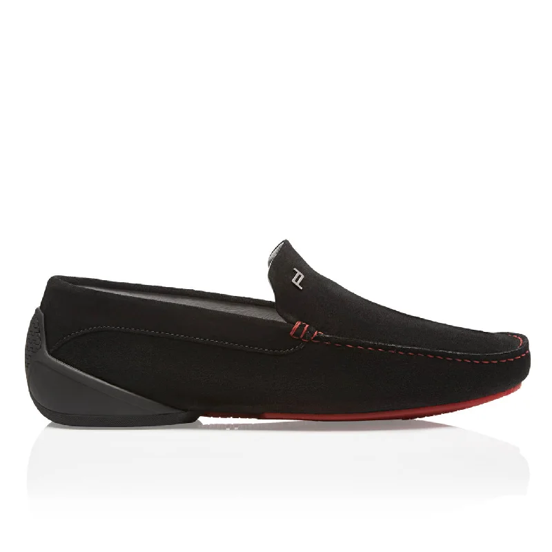 Porsche Design Monaco Vel Injection Black-Red Moccasins