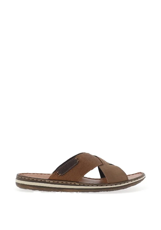 Rieker Men’s Crossover Sandals, Brown