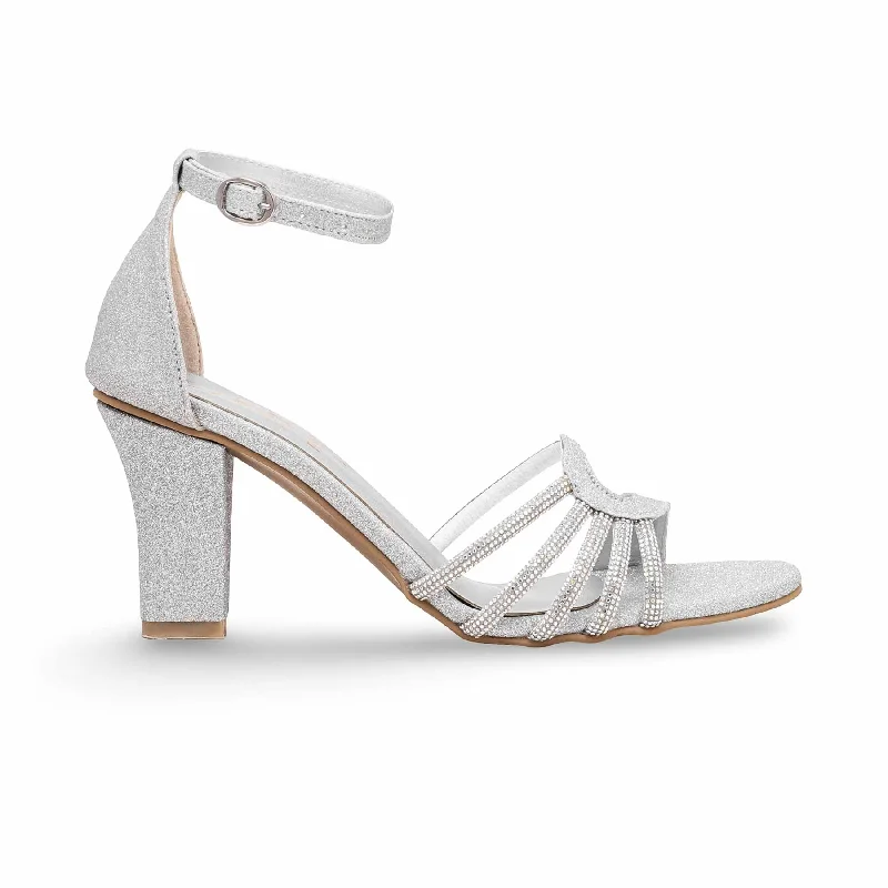 Men's sandals with a wide strap for supportSilver Fancy Sandal FN5976