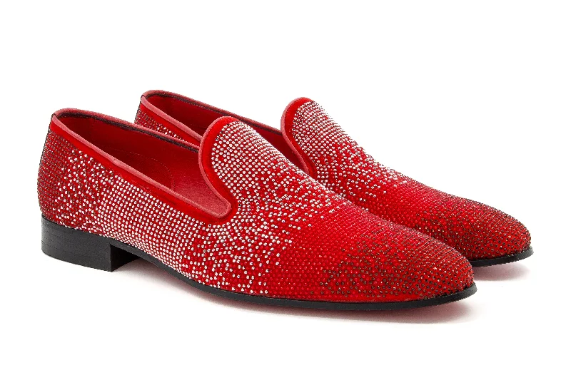 The Mandana Diamond Loafers - Red