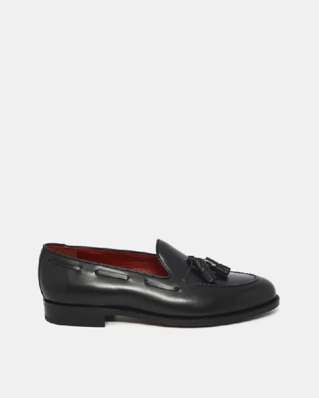 Black Leather Tassel Loafer