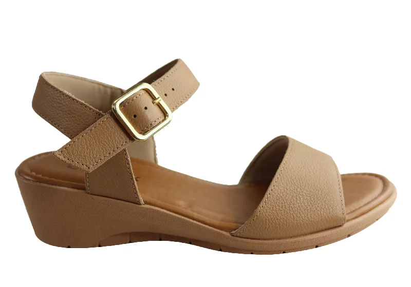 Men's sandals with a padded heelUsaflex Maple Womens Comfort Cushioned Wedge Sandals Made In Brazil
