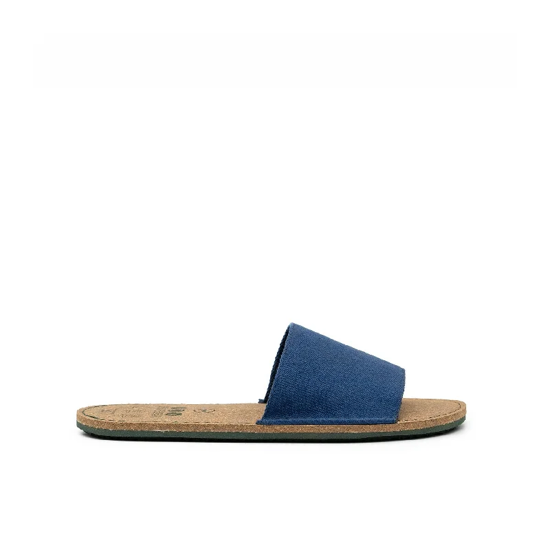 Men's sandals with a wide strap for supportVegan sandal blue BEA001