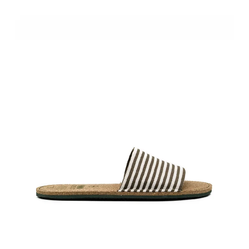 Men's sandals with a stretchy strap for a better fitVegan sandal white-kaki BEA014