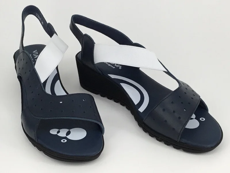 Navy/White Leather
