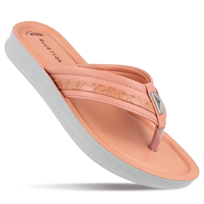 Men's sandals with a toe post designBlue Tyga Womens Textured Thong Sandals  - BT2013 Peach