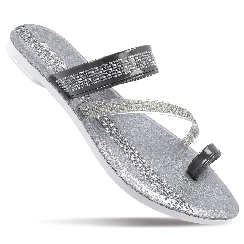 Flip - flop style men's sandals for beach wearBlue Tyga Womens Cross Strap Slide Sandals  - BT2303 Grey
