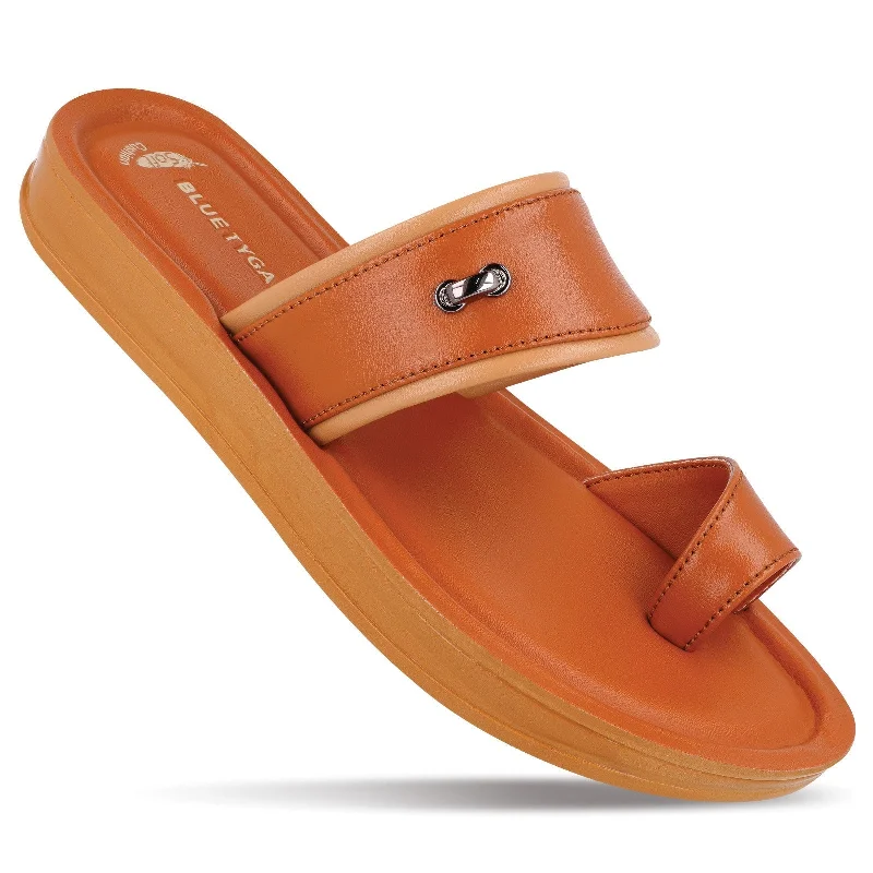 Waterproof men's sandals for water activitiesBlue Tyga Womens Toe-Ring Slide Sandal  - BT2320 Tan