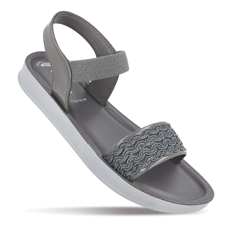 Men's sandals with a perforated leather upper for ventilationBlue Tyga Womens Embellished Flatform Sandals  - BT2712 Grey