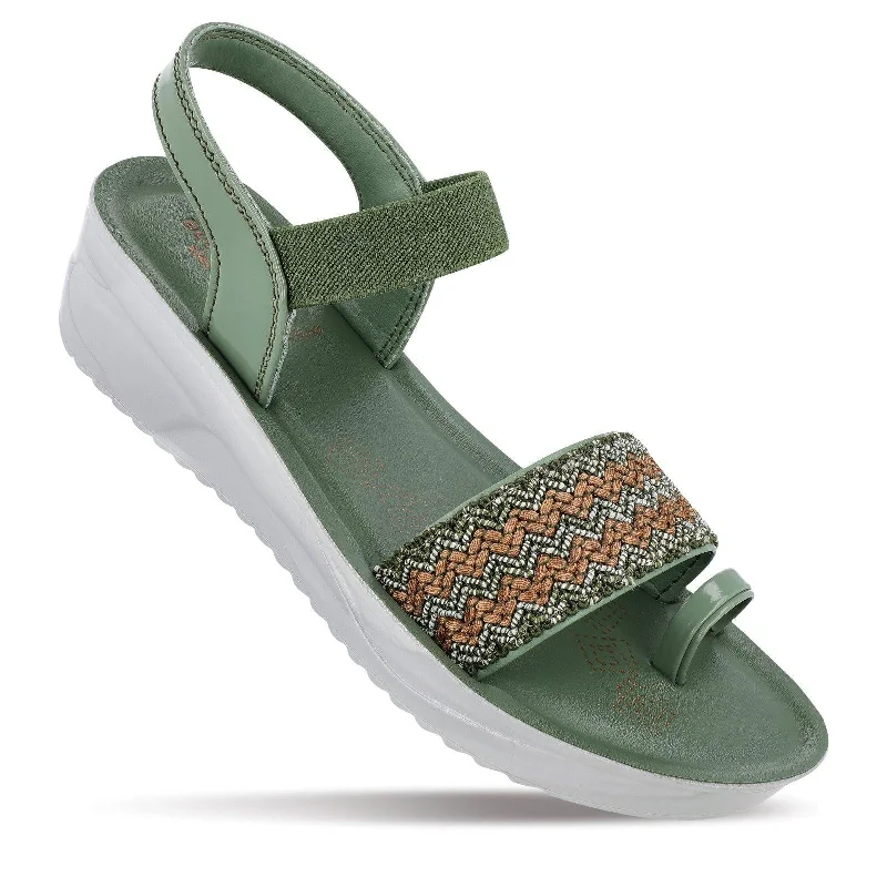 Men's sandals with a padded heelBlue Tyga Womens Solid Thong Sandals  - BT2724 Green