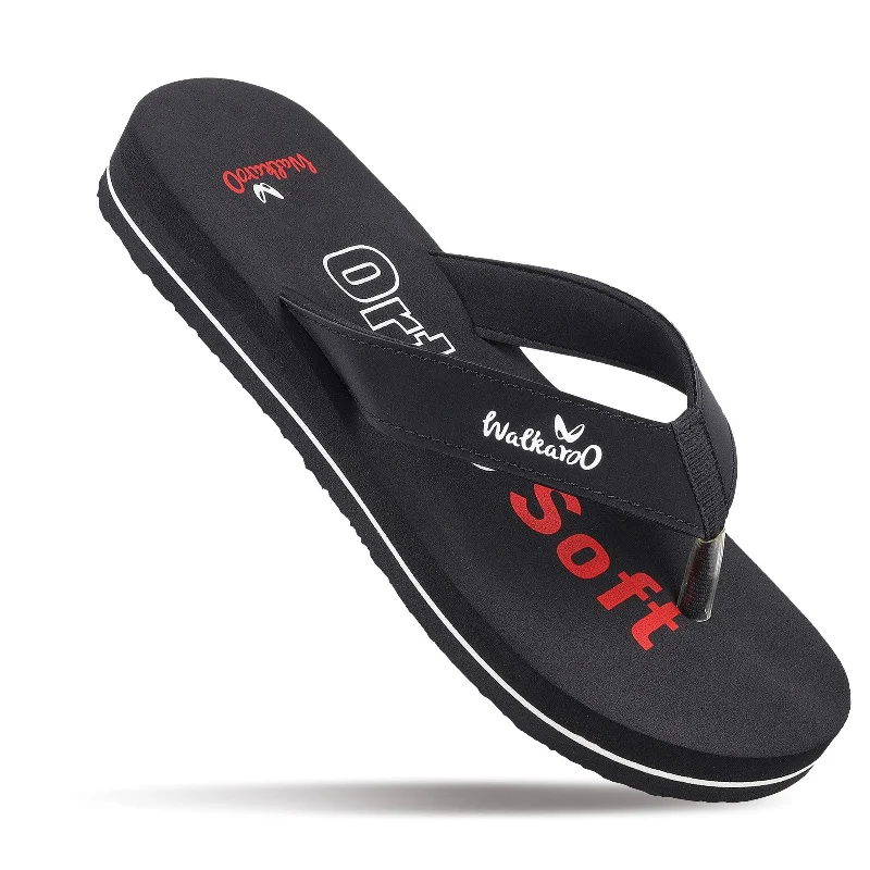 Men's sandals with a buckle closureWalkaroo Women's Care Plus Flip-Flop  - WH3968 Black
