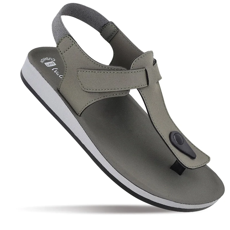 Men's leather sandals with an adjustable strapWomen's Daily Wear Sandals  - WL7899 Olive