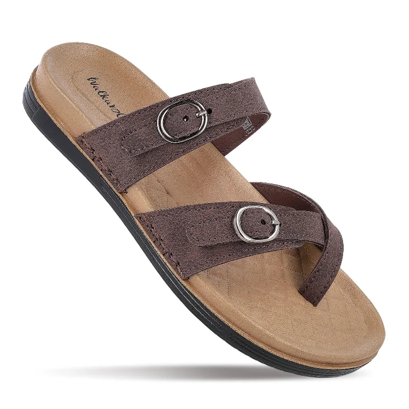Men's leather sandals with an adjustable strapWomen's Daily Wear Comfort Sandals - WE2501 BROWN
