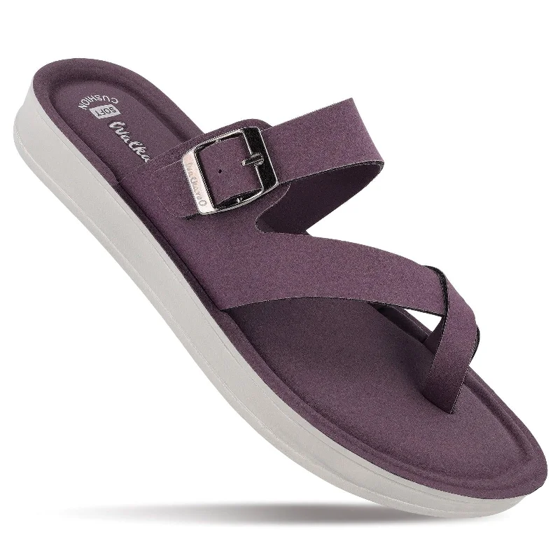 Men's sandals with a decorative buckle or charmWomen's Daily Wear Sandals - WL7573 Purple Men's sandals with a decorative buckle or charmWomen's Daily Wear Sandals - WL7573 Purple