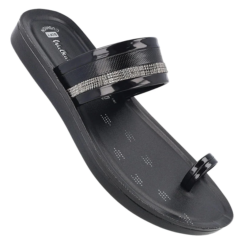 Men's sandals with a flexible sole for easy movementWomen's Daily Wear Sandals - WL7590 Black Men's sandals with a flexible sole for easy movementWomen's Daily Wear Sandals - WL7590 Black