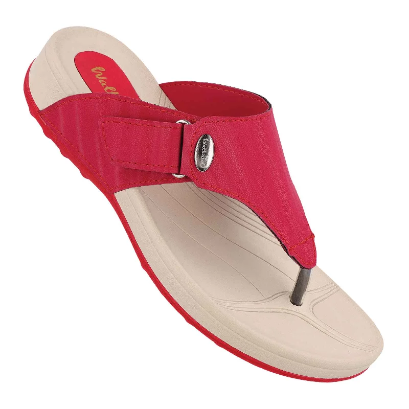 Men's sandals with a wide strap for supportWomen's Flip-Flop - WC4989 Red