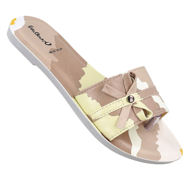 Men's sandals with a contrast stitching detailWomen's Slide Sandals  - WL7409 Cream