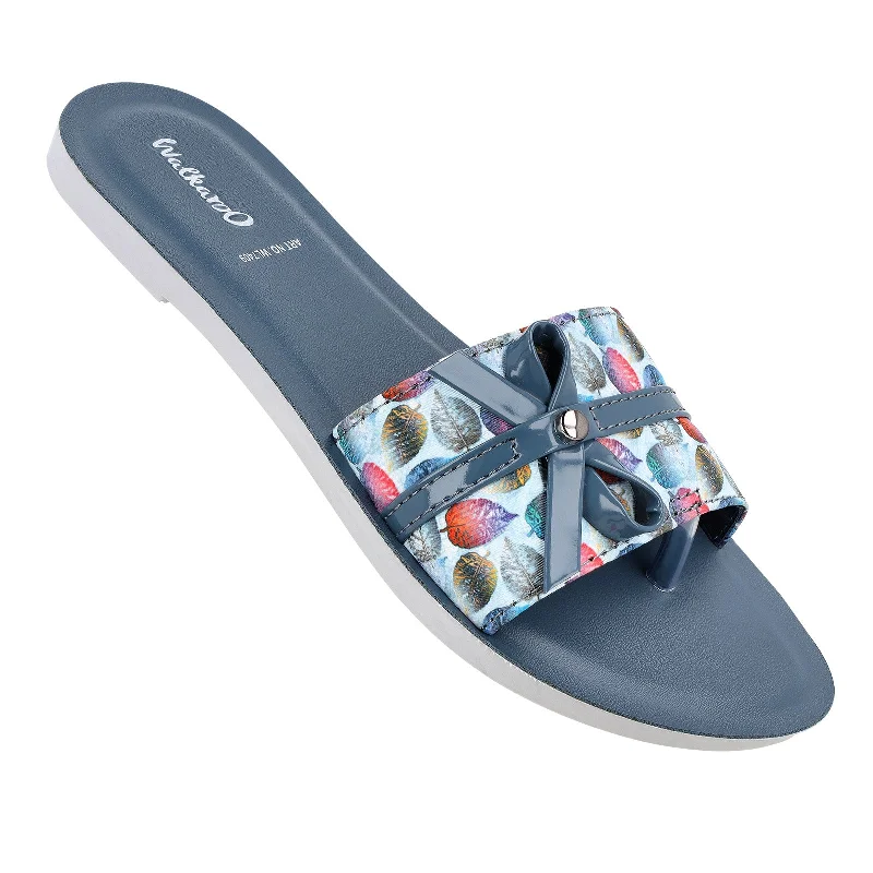 Flip - flop style men's sandals for beach wearWomen's Slide Sandals  - WL7409 Teal Blue