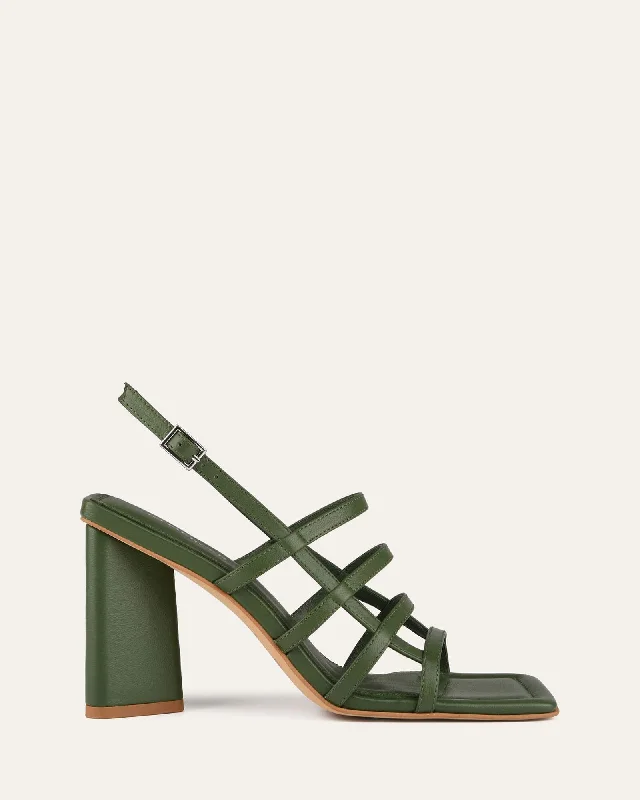 Women's Flat Slide Sandals with a Memory Foam Insole in White for All - Day Comfort Women's Flat Slide Sandals with a Memory Foam Insole in White for All - Day Comfort Lightweight Women's Mesh - Paneled Sandals in Yellow for BreathabilityDELIA HIGH HEEL SANDALS MOSS GREEN LEATHER