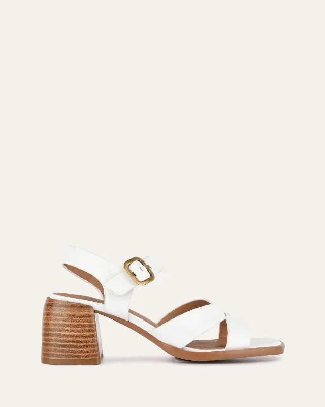 Women's Sandals with a Glitter - Coated Strap in Gold for a Sparkly Summer Outfit Women's Sandals with a Glitter - Coated Strap in Gold for a Sparkly Summer Outfit Elastic - Strap Women's Sandals with a Padded Toe in Teal for Easy On - and - OffIMOGEN MID HEEL SANDALS WHITE LEATHER