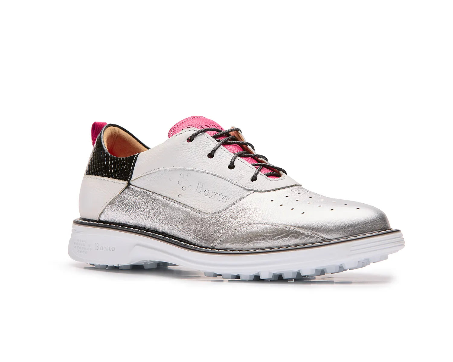 Inspiration Paris Spikeless Golf Shoes White Silver