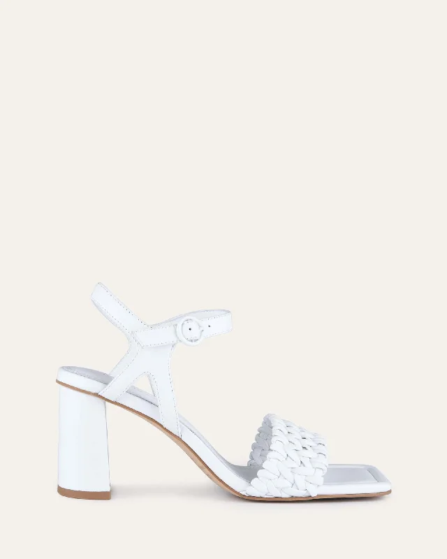 Women's Strappy Gladiator Sandals with Buckle Closures in Tan for a Boho Look Women's Strappy Gladiator Sandals with Buckle Closures in Tan for a Boho Look Women's Strappy Gladiator Sandals with Buckle Closures in Tan for a Boho LookKIRBY HIGH HEEL SANDALS WHITE