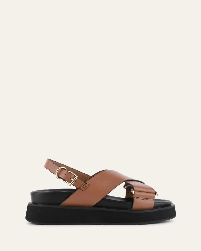 Women's Flat Slide Sandals with a Memory Foam Insole in White for All - Day Comfort Women's Flat Slide Sandals with a Memory Foam Insole in White for All - Day Comfort Waterproof Women's Rubber Beach Sandals with Arch Support in Blue for Water ActivitiesMARLEY FLAT SANDALS DARK TAN LEATHER