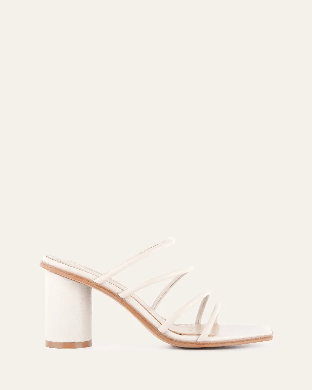 Women's Cork - Soled Espadrille Sandals with a Rope - Trimmed Upper in Navy for a Summer Vibe Women's Cork - Soled Espadrille Sandals with a Rope - Trimmed Upper in Navy for a Summer Vibe Women's Rhinestone - Embellished Open - Toe Sandals in Silver for a Glamorous Party LookNAOMI MID HEEL SANDALS OFF WHITE LEATHER