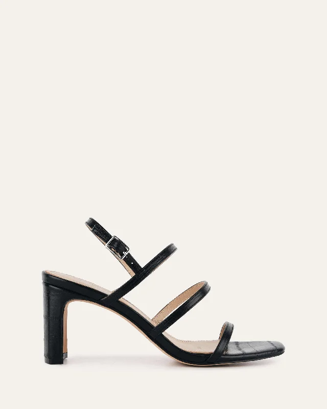 Women's Sandals with a Wedge Heel and a Tassel Detail in Orange for a Trendy Look Women's Sandals with a Wedge Heel and a Tassel Detail in Orange for a Trendy Look Adjustable Strap Women's Sandals with a Padded Heel in Pink for a Custom FitNIX MID HEEL SANDALS BLACK LIZARD