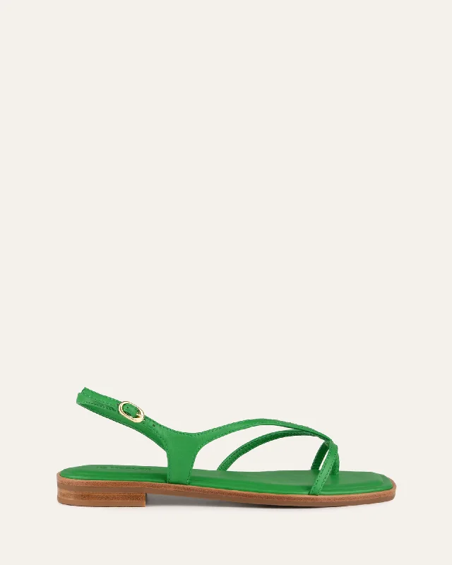 Women's Sandals with a Wedge Heel and a Tassel Detail in Orange for a Trendy Look Women's Sandals with a Wedge Heel and a Tassel Detail in Orange for a Trendy Look Shock - Absorbing Women's Sandals with a Soft Insole in Black for Active LifestylesPHOEBE FLAT SANDALS EMERALD GREEN LEATHER