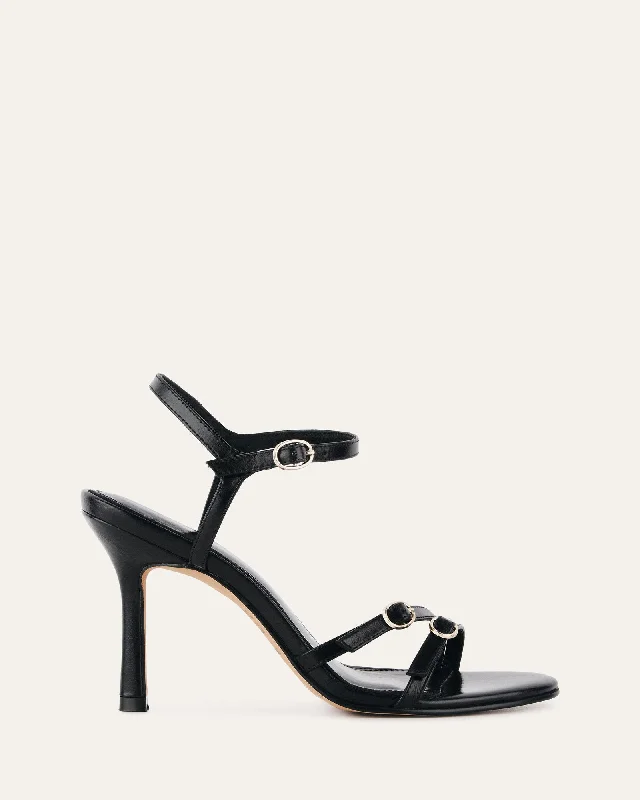 Women's Sandals with a Wedge Heel and a Tassel Detail in Orange for a Trendy Look Women's Sandals with a Wedge Heel and a Tassel Detail in Orange for a Trendy Look Shock - Absorbing Women's Sandals with a Soft Insole in Black for Active LifestylesROMY HIGH HEELS BLACK LEATHER