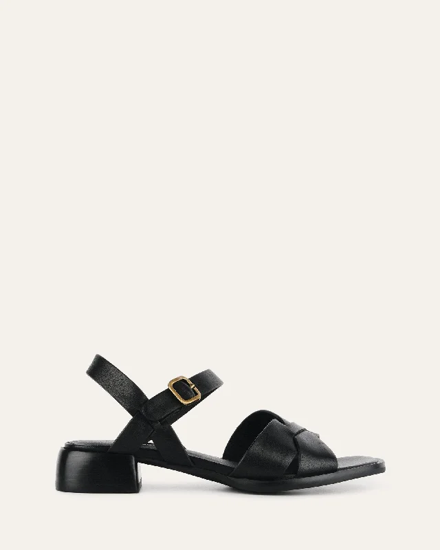 Women's Sandals with a Wedge Heel and a Tassel Detail in Orange for a Trendy Look Women's Sandals with a Wedge Heel and a Tassel Detail in Orange for a Trendy Look Adjustable Strap Women's Sandals with a Padded Heel in Pink for a Custom FitTEMPO FLAT SANDALS BLACK LEATHER