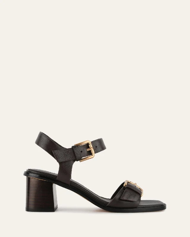 Women's Strappy Gladiator Sandals with Buckle Closures in Tan for a Boho Look Women's Strappy Gladiator Sandals with Buckle Closures in Tan for a Boho Look Women's Ankle - Strap Sandals with a Block Heel in Red for a Sophisticated StyleWINONA MID HEEL SANDALS CACAO LEATHER