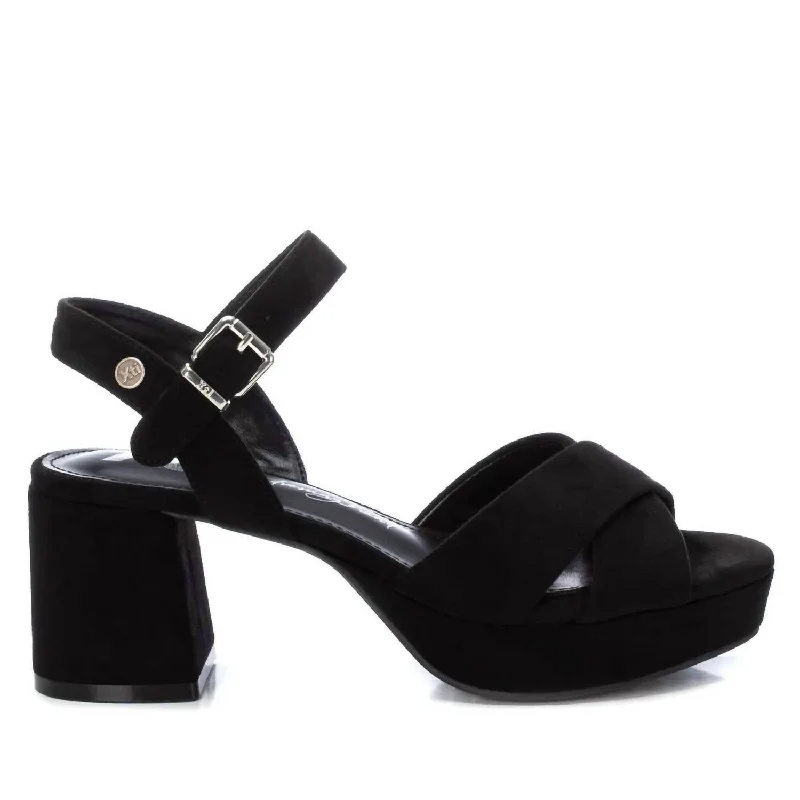 Women's Sandals with a Floral - Printed Upper in Pink for a Feminine Spring Look Women's Sandals with a Floral - Printed Upper in Pink for a Feminine Spring Look Women's Sandals with a Glitter - Coated Strap in Gold for a Sparkly Summer OutfitWomen's Heeled Sandals In Black