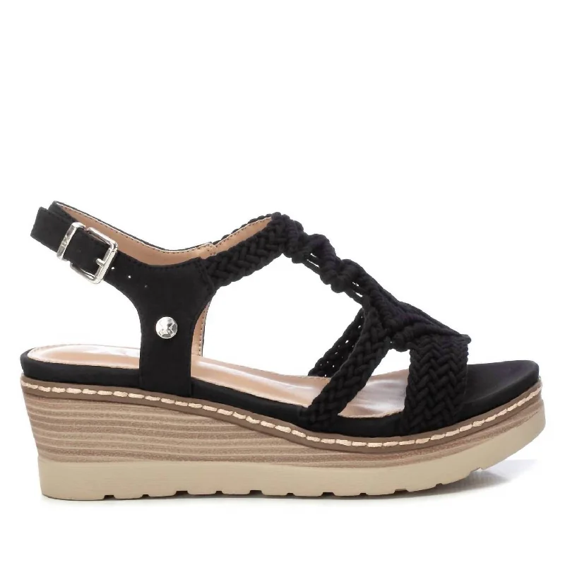 Women's Ankle - Strap Sandals with a Block Heel in Red for a Sophisticated Style Women's Ankle - Strap Sandals with a Block Heel in Red for a Sophisticated Style Sustainable Women's Recycled Material Sandals in Beige for Eco - Conscious ShoppersWomen's Wedge Sandals In Black