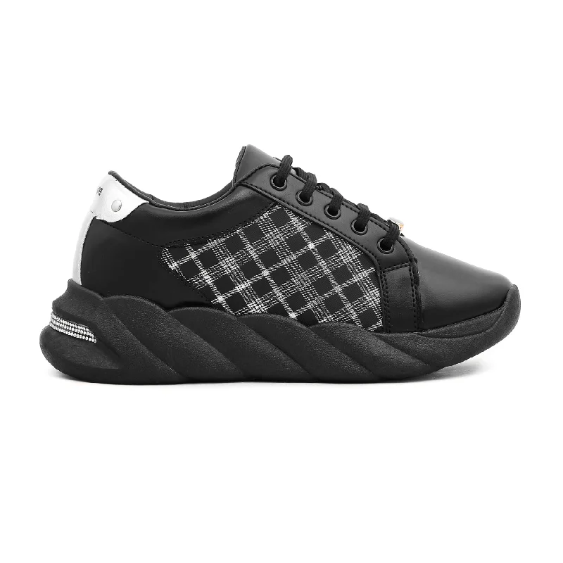 Women's adjustable - closure athletic shoes with velcro Black Casual Sneaker AT7251 Women's adjustable - closure athletic shoes with velcro Black Casual Sneaker AT7251
