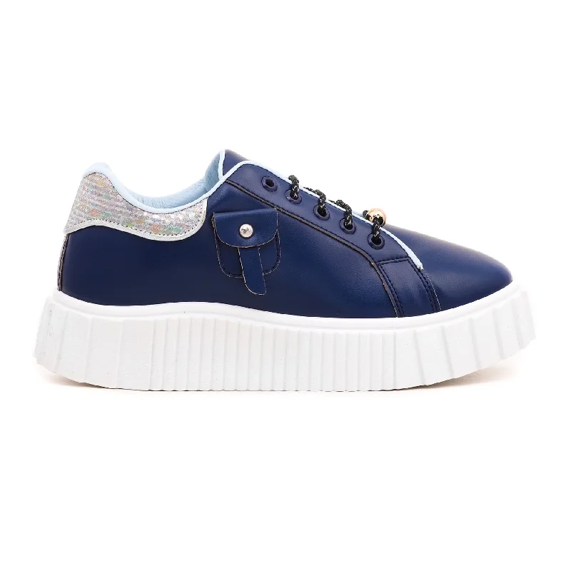 Women's athletic shoes with a metallic - colored upper for a trendy appearance Blue Casual Sneaker AT7199 Women's athletic shoes with a metallic - colored upper for a trendy appearance Blue Casual Sneaker AT7199