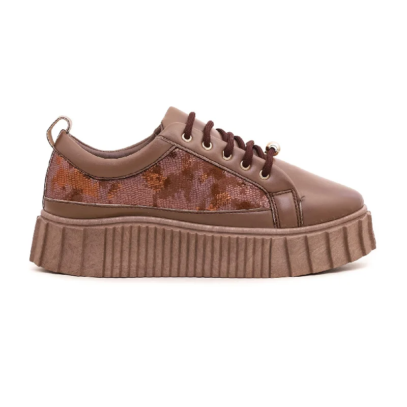Women's athletic shoes with a lace - lock system for a secure fit Brown Casual Sneaker AT7250 Women's athletic shoes with a lace - lock system for a secure fit Brown Casual Sneaker AT7250